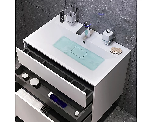 Приобрести Тумба под раковину AM.PM Inspire V2.0 80 M50AFHX0803WM подвесная Белая матовая в магазине сантехники Santeh-Crystal.ru