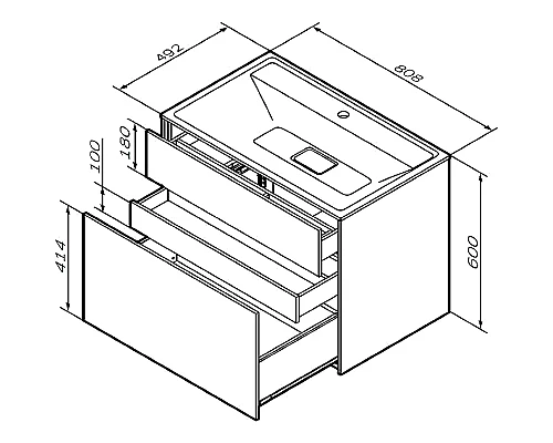 Приобрести Тумба под раковину AM.PM Inspire V2.0 80 M50AFHX0803WM подвесная Белая матовая в магазине сантехники Santeh-Crystal.ru