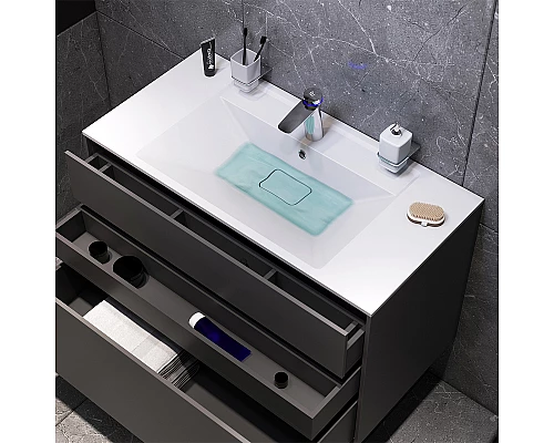 Приобрести Тумба под раковину AM.PM Inspire V2.0 100 M50AFHX1003GM подвесная Графит матовая в магазине сантехники Santeh-Crystal.ru