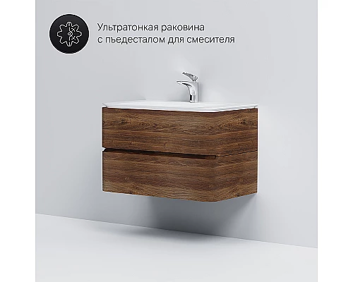 Приобрести Тумба под раковину AM.PM Sensation 80 M30FHX0802NF подвесная Орех в магазине сантехники Santeh-Crystal.ru