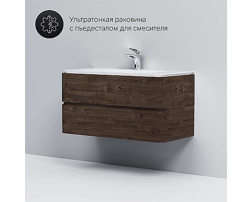 Купить Тумба под раковину AM.PM Sensation 100 M30FHX1002TF подвесная Табачный дуб в магазине сантехники Santeh-Crystal.ru