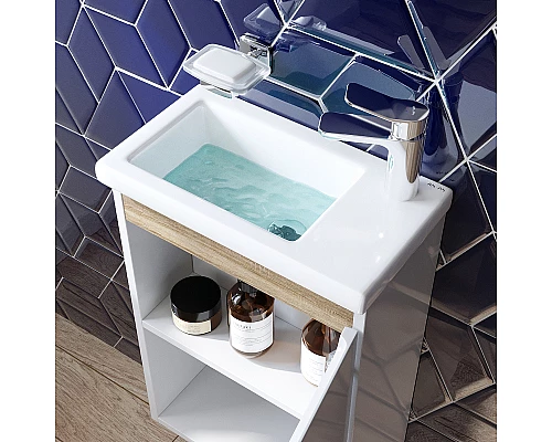 Приобрести Тумба под раковину AM.PM X-Joy 45 M85AFHX0451WG подвесная Белый глянец в магазине сантехники Santeh-Crystal.ru