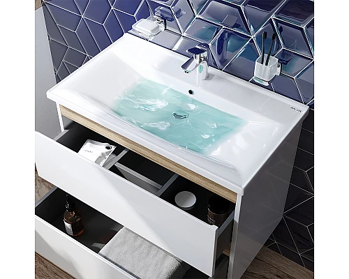 Приобрести Тумба под раковину AM.PM X-Joy 80 M85AFHX0802WG подвесная Белый глянец в магазине сантехники Santeh-Crystal.ru