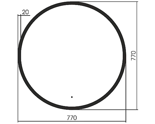 Зеркало Abber Mond 77 AG6204SCB-0.77 с подсветкой Черное с бесконтактным выключателем и диммером