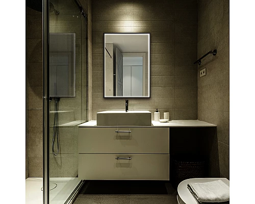 Зеркало Abber See 65 AG6110SC-0.65 с подсветкой Черное с бесконтактным выключателем и диммером