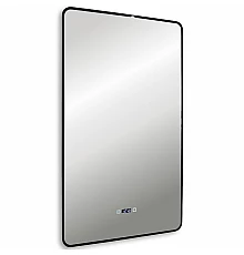 Зеркало Abber See 60 AG6114SWHB с подсветкой Черное с бесконтактным выключателем с диммером с подогревом и часами
