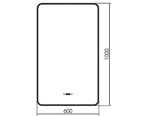 Зеркало Abber See 60 AG6114SWHB с подсветкой Черное с бесконтактным выключателем с диммером с подогревом и часами