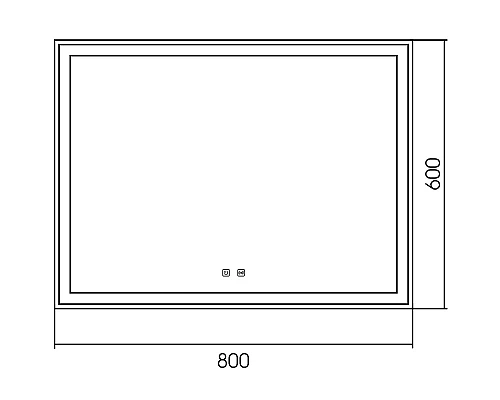 Зеркало Abber See 80 AG6104SP с подсветкой с сенсорным выключателем и диммером