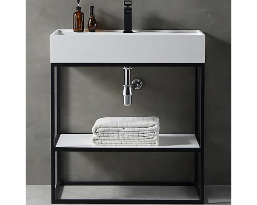 Консоль с раковиной Abber Stein 80 AS2630 Белая матовая