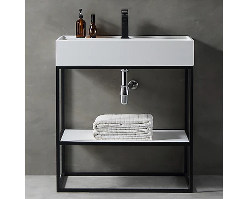 Консоль с раковиной Abber Stein 80 AS2630 Белая матовая