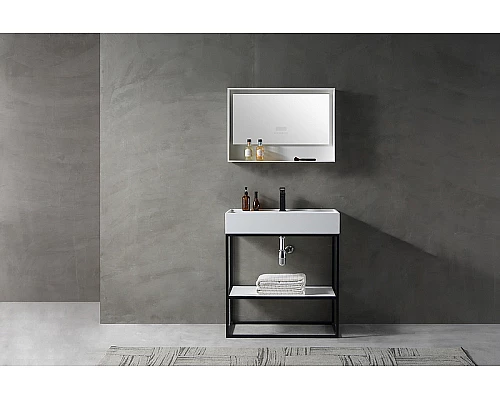 Консоль с раковиной Abber Stein 80 AS2630 Белая матовая