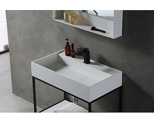 Консоль с раковиной Abber Stein 80 AS2630 Белая матовая