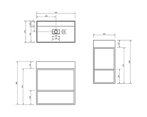 Консоль с раковиной Abber Stein 80 AS2630 Белая матовая