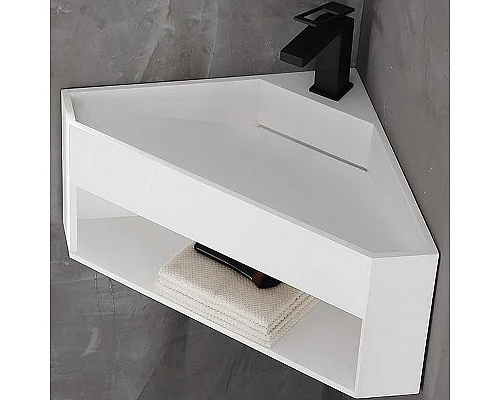 Тумба с раковиной Abber Stein 70 AS2653 угловая Белая матовая