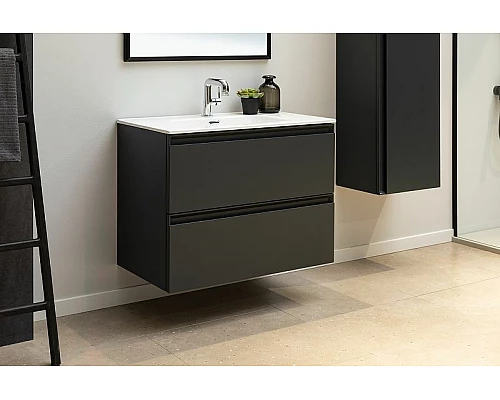 Приобрести Тумба под раковину Allen Brau Eclipse 80 1.E1002.AM подвесная Антрацит матовый в магазине сантехники Santeh-Crystal.ru