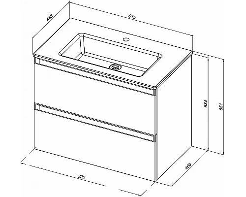 Приобрести Тумба под раковину Allen Brau Eclipse 80 1.E1002.AM подвесная Антрацит матовый в магазине сантехники Santeh-Crystal.ru