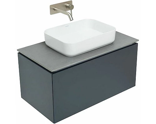 Купить Тумба под раковину Allen Brau Infinity 85 1.21002.AM подвесная Антрацит матовый в магазине сантехники Santeh-Crystal.ru