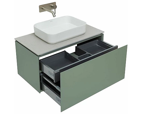 Приобрести Тумба под раковину Allen Brau Infinity 85 1.21002.CGM подвесная Олива матовая в магазине сантехники Santeh-Crystal.ru