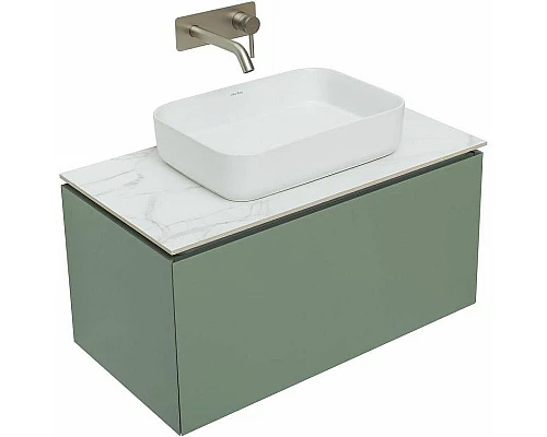 Приобрести Тумба под раковину Allen Brau Infinity 85 1.21002.CGM подвесная Олива матовая в магазине сантехники Santeh-Crystal.ru