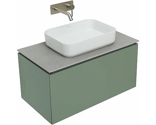 Приобрести Тумба под раковину Allen Brau Infinity 85 1.21002.CGM подвесная Олива матовая в магазине сантехники Santeh-Crystal.ru
