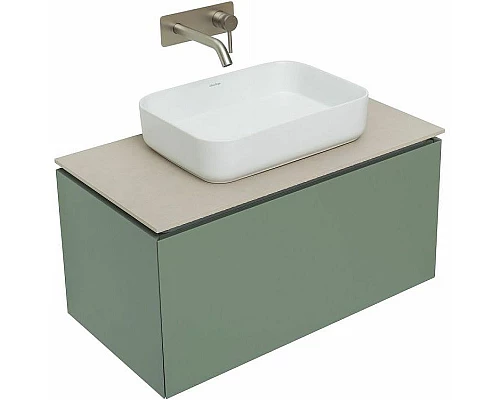 Приобрести Тумба под раковину Allen Brau Infinity 85 1.21002.CGM подвесная Олива матовая в магазине сантехники Santeh-Crystal.ru