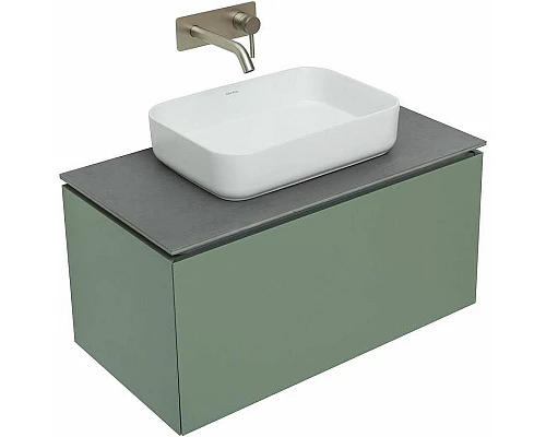 Приобрести Тумба под раковину Allen Brau Infinity 85 1.21002.CGM подвесная Олива матовая в магазине сантехники Santeh-Crystal.ru