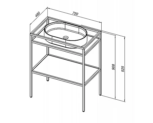Купить Консоль под раковину Allen Brau Liberty 75 1.33002.BB Черный браш в магазине сантехники Santeh-Crystal.ru
