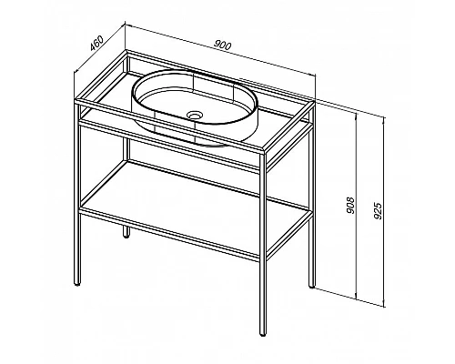 Заказать Консоль под раковину Allen Brau Liberty 90 1.33004.BB Черный браш в магазине сантехники Santeh-Crystal.ru
