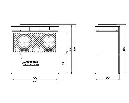 Заказать Консоль под раковину Allen Brau Liberty 90 1.33004.BB Черный браш в магазине сантехники Santeh-Crystal.ru