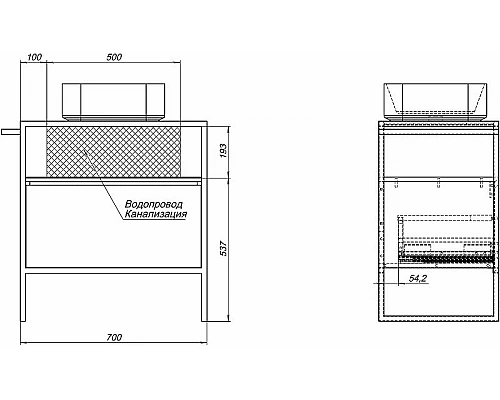 Заказать Тумба под раковину Allen Brau Priority 70 1.31001.WM Белая матовая в магазине сантехники Santeh-Crystal.ru