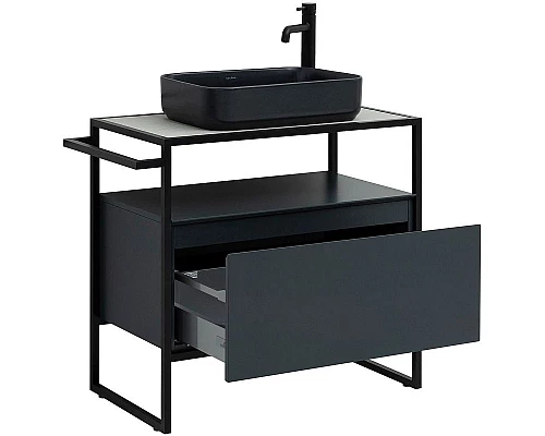 Заказать Тумба под раковину Allen Brau Priority 80 1.31002.AM Антрацит матовый в магазине сантехники Santeh-Crystal.ru