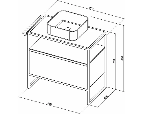 Заказать Тумба под раковину Allen Brau Priority 80 1.31002.AM Антрацит матовый в магазине сантехники Santeh-Crystal.ru