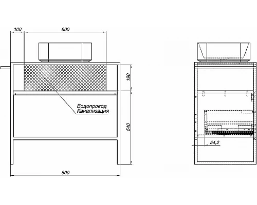 Заказать Тумба под раковину Allen Brau Priority 80 1.31002.AM Антрацит матовый в магазине сантехники Santeh-Crystal.ru