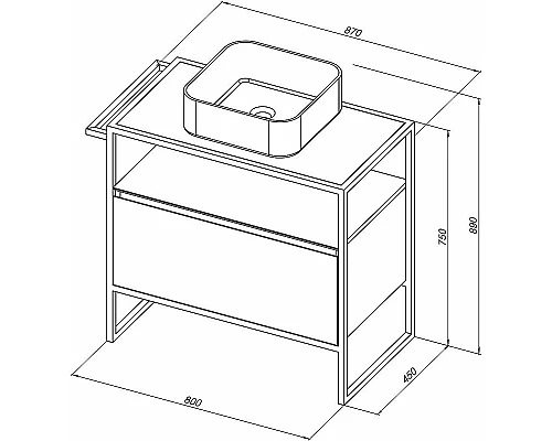 Заказать Тумба под раковину Allen Brau Priority 80 1.31002.WM Белая матовая в магазине сантехники Santeh-Crystal.ru