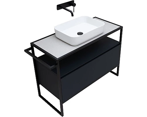 Купить Тумба под раковину Allen Brau Priority 100 1.31003.AM Антрацит матовый в магазине сантехники Santeh-Crystal.ru