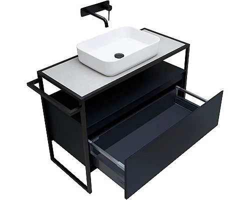 Купить Тумба под раковину Allen Brau Priority 100 1.31003.AM Антрацит матовый в магазине сантехники Santeh-Crystal.ru