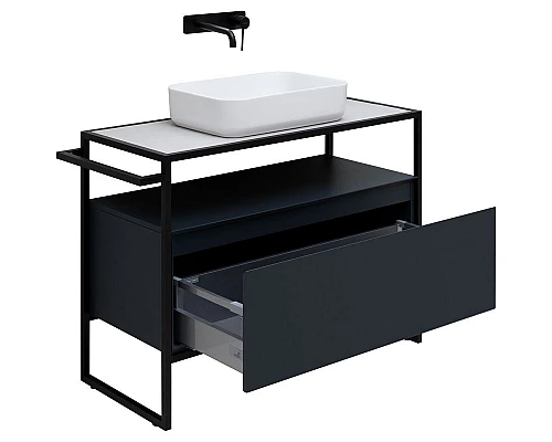 Купить Тумба под раковину Allen Brau Priority 100 1.31003.AM Антрацит матовый в магазине сантехники Santeh-Crystal.ru