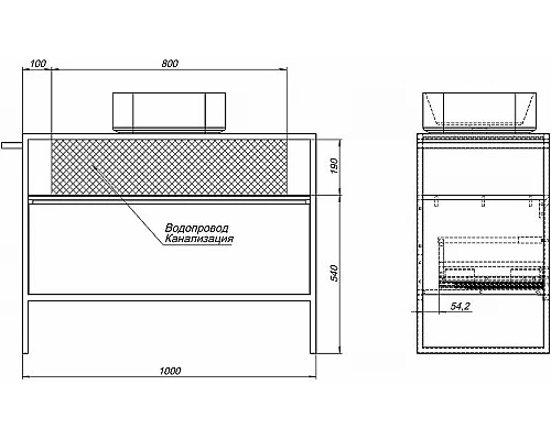 Приобрести Тумба под раковину Allen Brau Priority 100 1.31003.PWM Папирус матовый в магазине сантехники Santeh-Crystal.ru