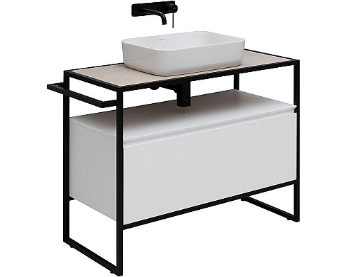 Купить Тумба под раковину Allen Brau Priority 100 1.31003.WM Белая матовая в магазине сантехники Santeh-Crystal.ru