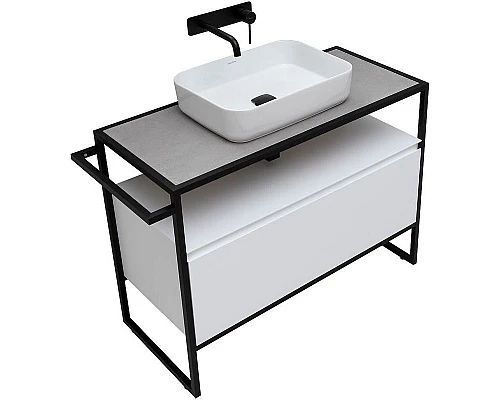 Купить Тумба под раковину Allen Brau Priority 100 1.31003.WM Белая матовая в магазине сантехники Santeh-Crystal.ru