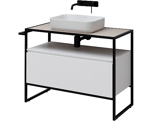 Купить Тумба под раковину Allen Brau Priority 100 1.31003.WM Белая матовая в магазине сантехники Santeh-Crystal.ru