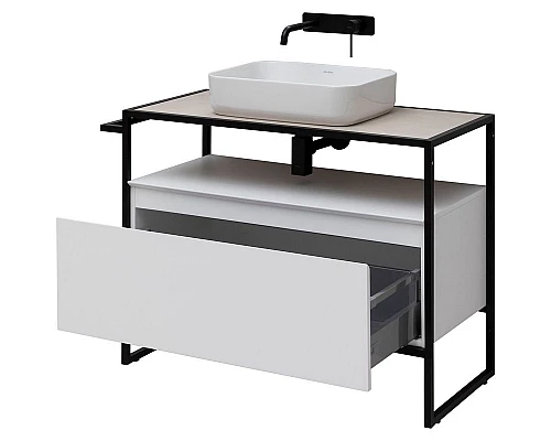 Купить Тумба под раковину Allen Brau Priority 100 1.31003.WM Белая матовая в магазине сантехники Santeh-Crystal.ru