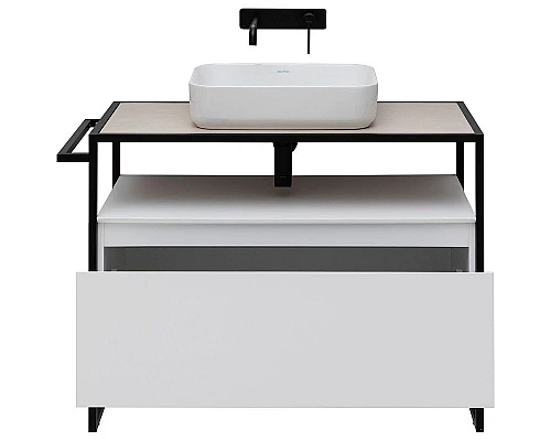 Купить Тумба под раковину Allen Brau Priority 100 1.31003.WM Белая матовая в магазине сантехники Santeh-Crystal.ru