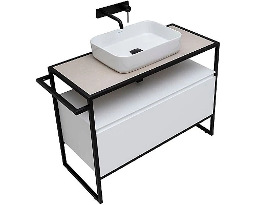 Купить Тумба под раковину Allen Brau Priority 100 1.31003.WM Белая матовая в магазине сантехники Santeh-Crystal.ru