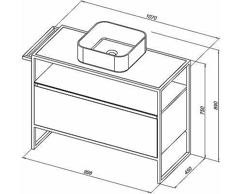Купить Тумба под раковину Allen Brau Priority 100 1.31003.WM Белая матовая в магазине сантехники Santeh-Crystal.ru