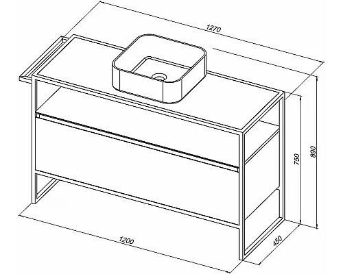 Заказать Тумба под раковину Allen Brau Priority 120 1.31004.PWM Папирус матовый в магазине сантехники Santeh-Crystal.ru