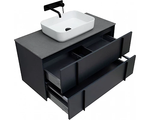 Приобрести Тумба под раковину Allen Brau Reality 100 1.32007.AM подвесная Антрацит матовый в магазине сантехники Santeh-Crystal.ru