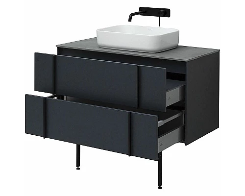 Приобрести Тумба под раковину Allen Brau Reality 100 1.32007.AM подвесная Антрацит матовый в магазине сантехники Santeh-Crystal.ru
