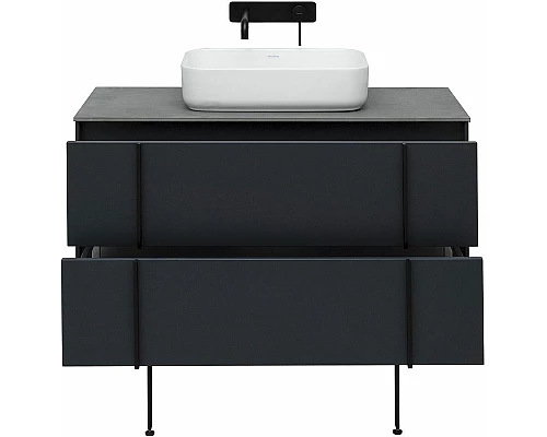 Приобрести Тумба под раковину Allen Brau Reality 100 1.32007.AM подвесная Антрацит матовый в магазине сантехники Santeh-Crystal.ru
