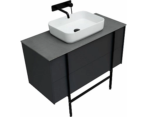 Приобрести Тумба под раковину Allen Brau Reality 100 1.32007.AM подвесная Антрацит матовый в магазине сантехники Santeh-Crystal.ru